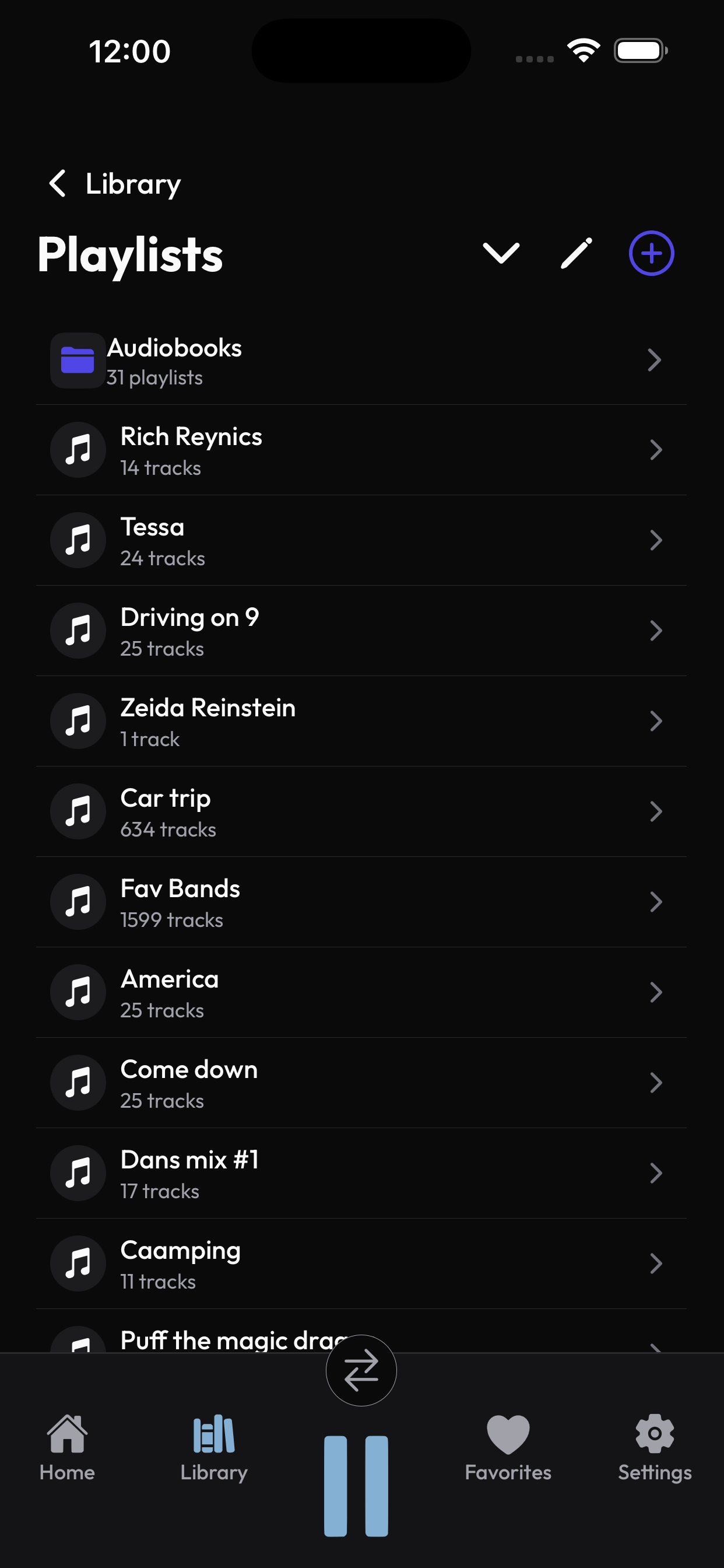dicotic library for focus, workout, and unwind modes